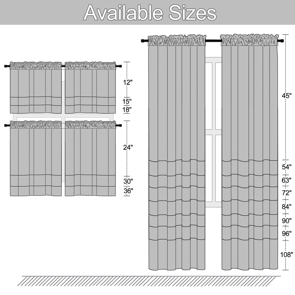 Brown Coffee Half Curtains for Cafe - Room Darkening Curtain Tiers for Small Windows with Rod Pocket (42 x 36 Inch
