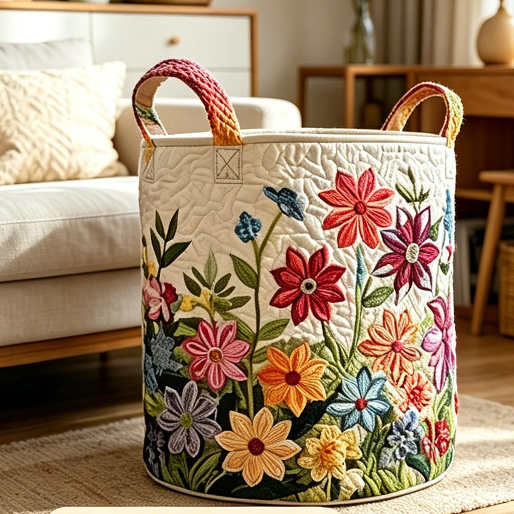 Handles Collapsible Storage Hamper 3D Embossed