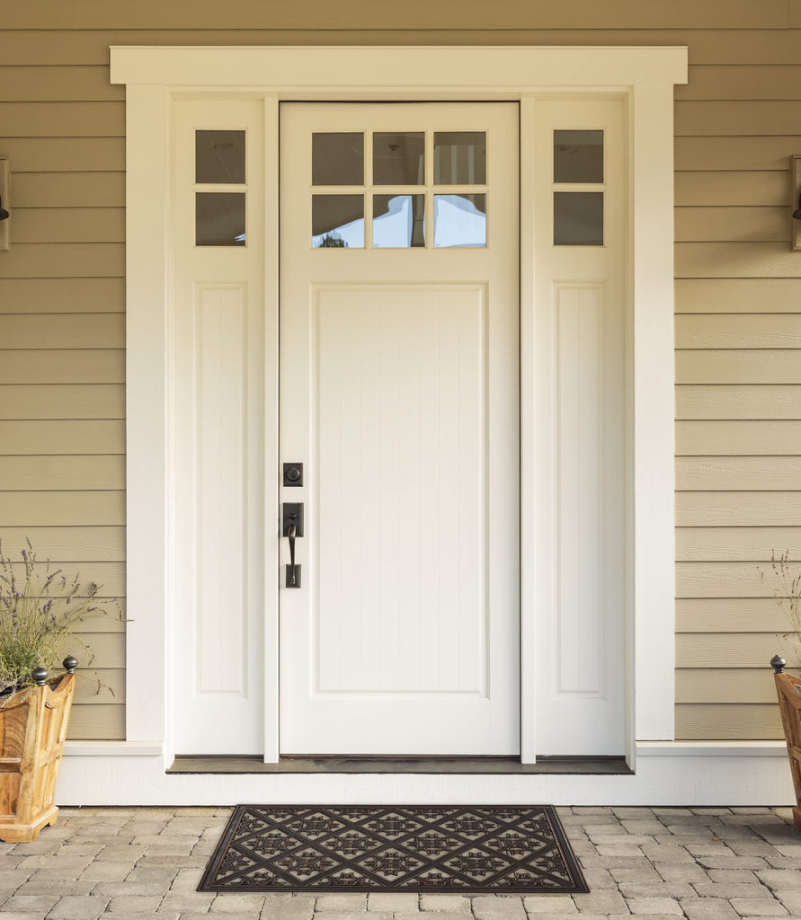 High Traffic All-Weather Rubber Doormat, 18x30, Welcome Scroll