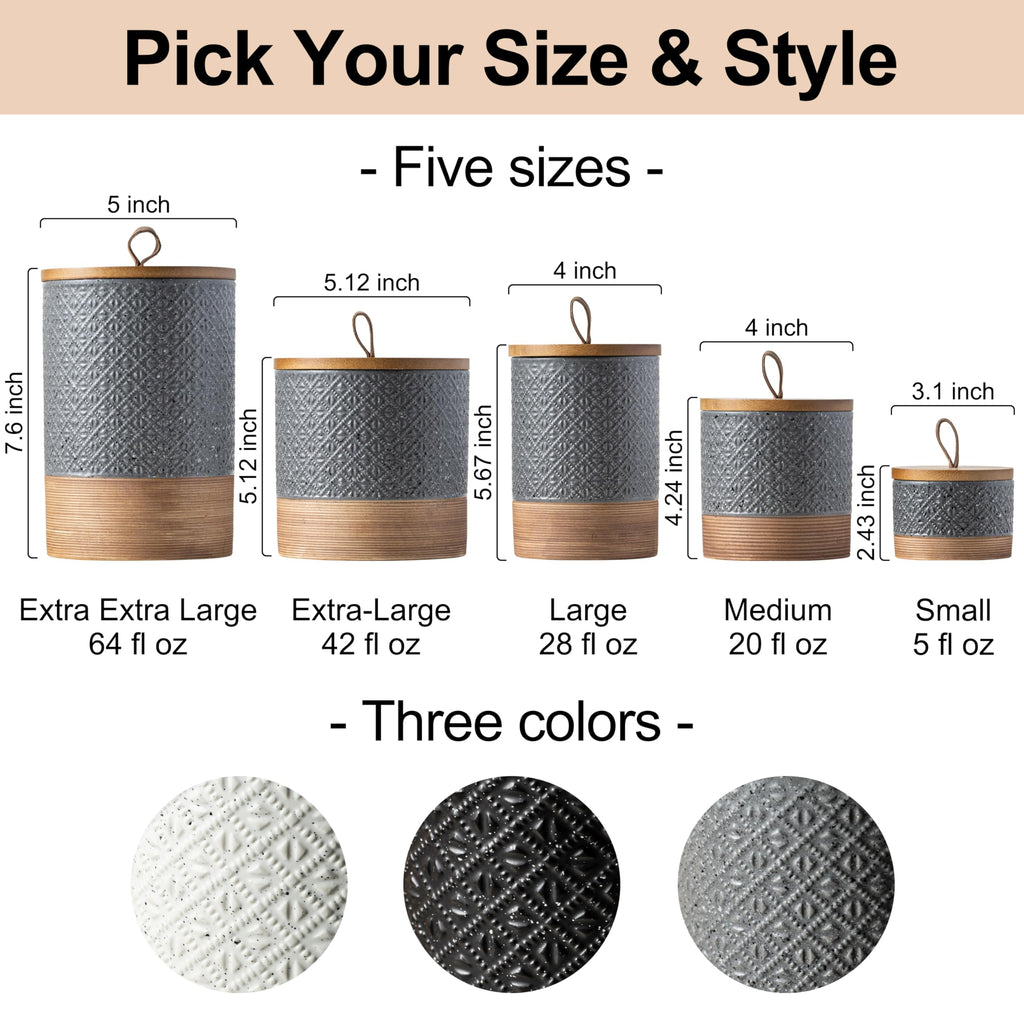 Coffee Canisters, Kitchen Jar with Lid for Counter, Gray & 28 fl.oz