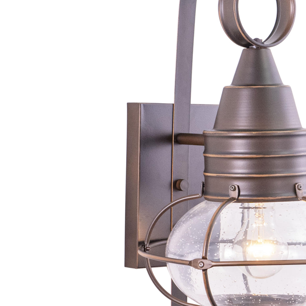 Chatham 1-Light Bronze Coastal Outdoor Wall Lantern, 18 in. H