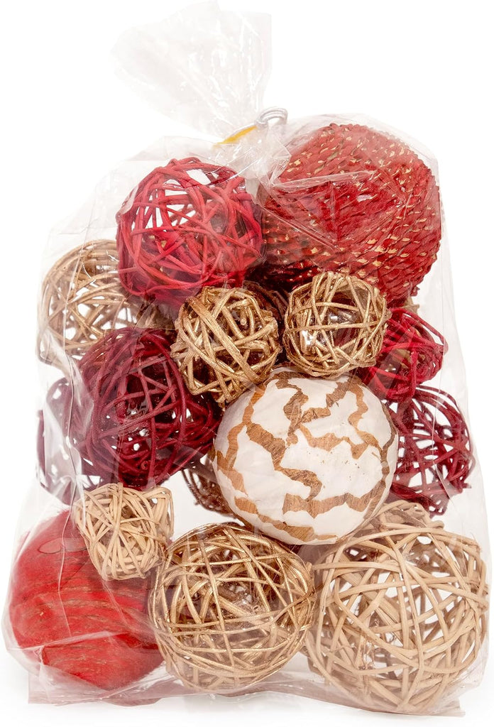Decorative Balls Orbs Bag (Red Gold)