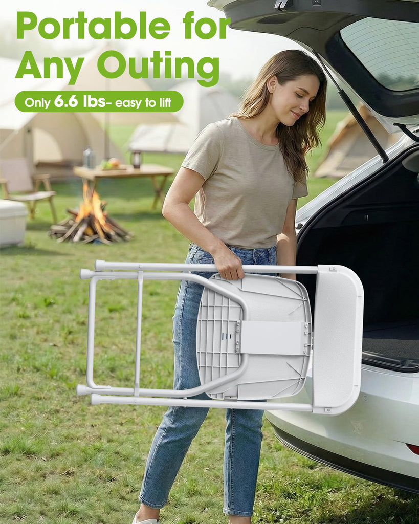 6-Pack White Heavy-Duty Folding Chairs, 31.5" x 17.3" x 19.3"