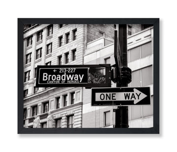 Master One Way Print - Broadway Poster - New York - Street Sign & Directions Wall Design - Travel Photography - Great