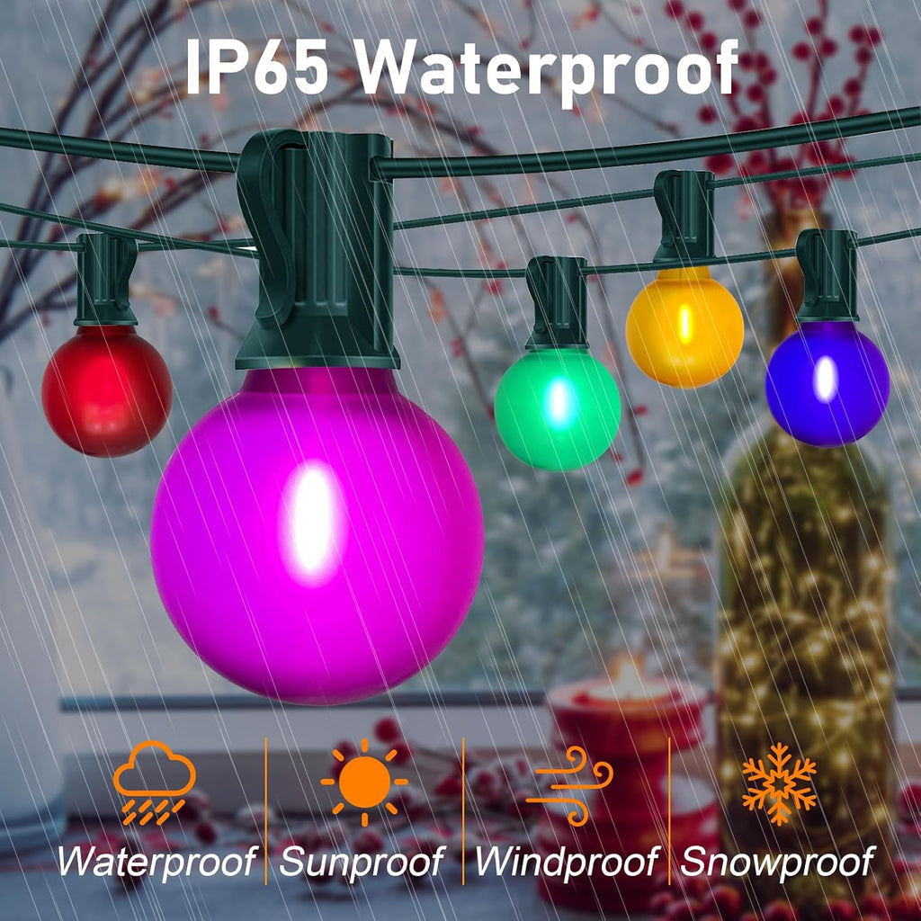 Globe String lights,Frosted Multicolor LED Christmas Lights with 27 Shatterproof LED Bulbs, Hanging Christmas Tree