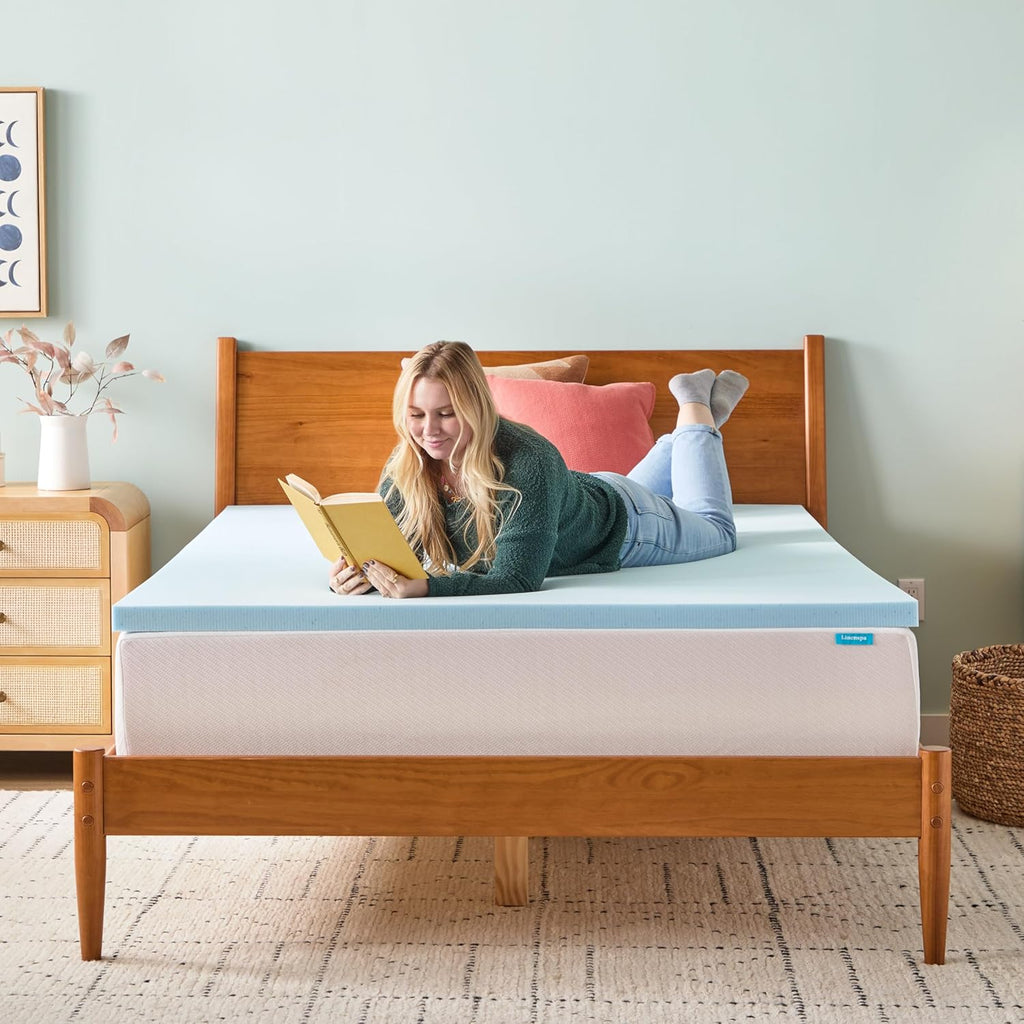 Memory Foam Mattress Topper, King Size - 2 Inch Gel Infused Memory Foam - Plush Feel - Cooling and Pressure Relieving