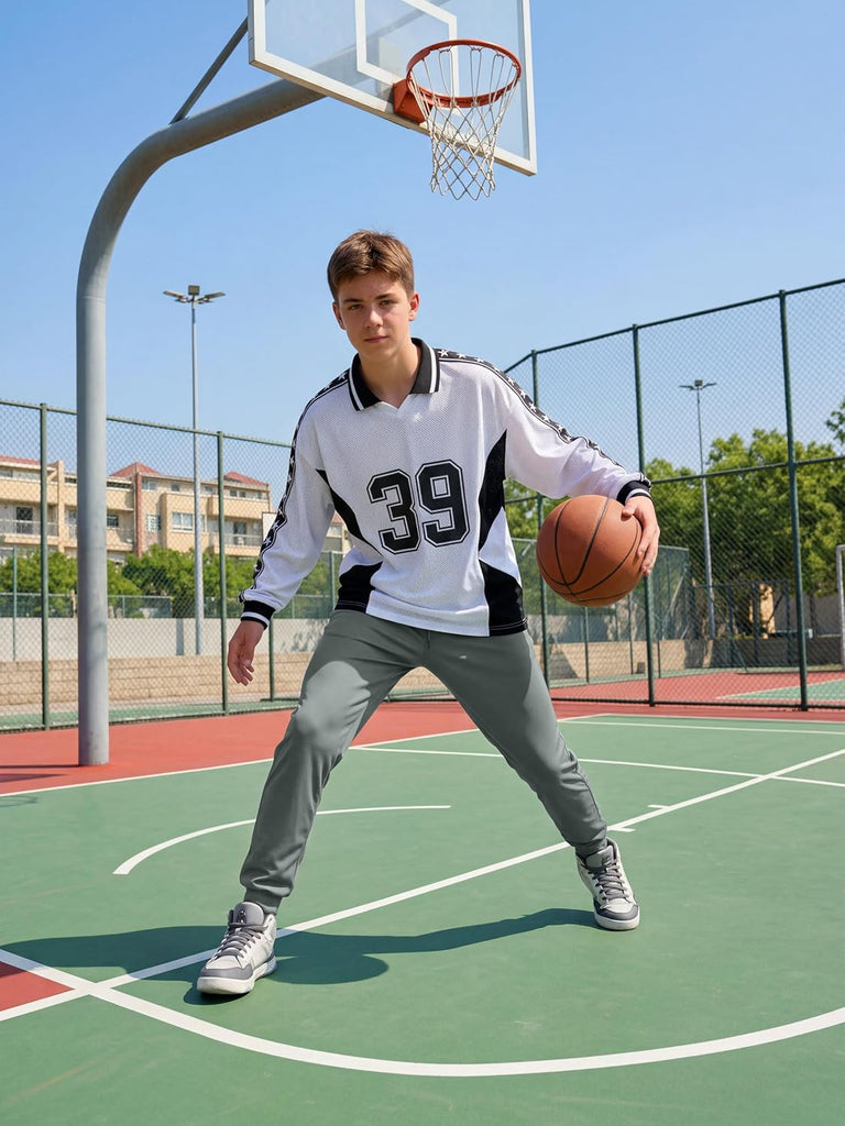4 Pack Boys Mesh Athletic Pants Kids Lightweight Sweatpants Jogger