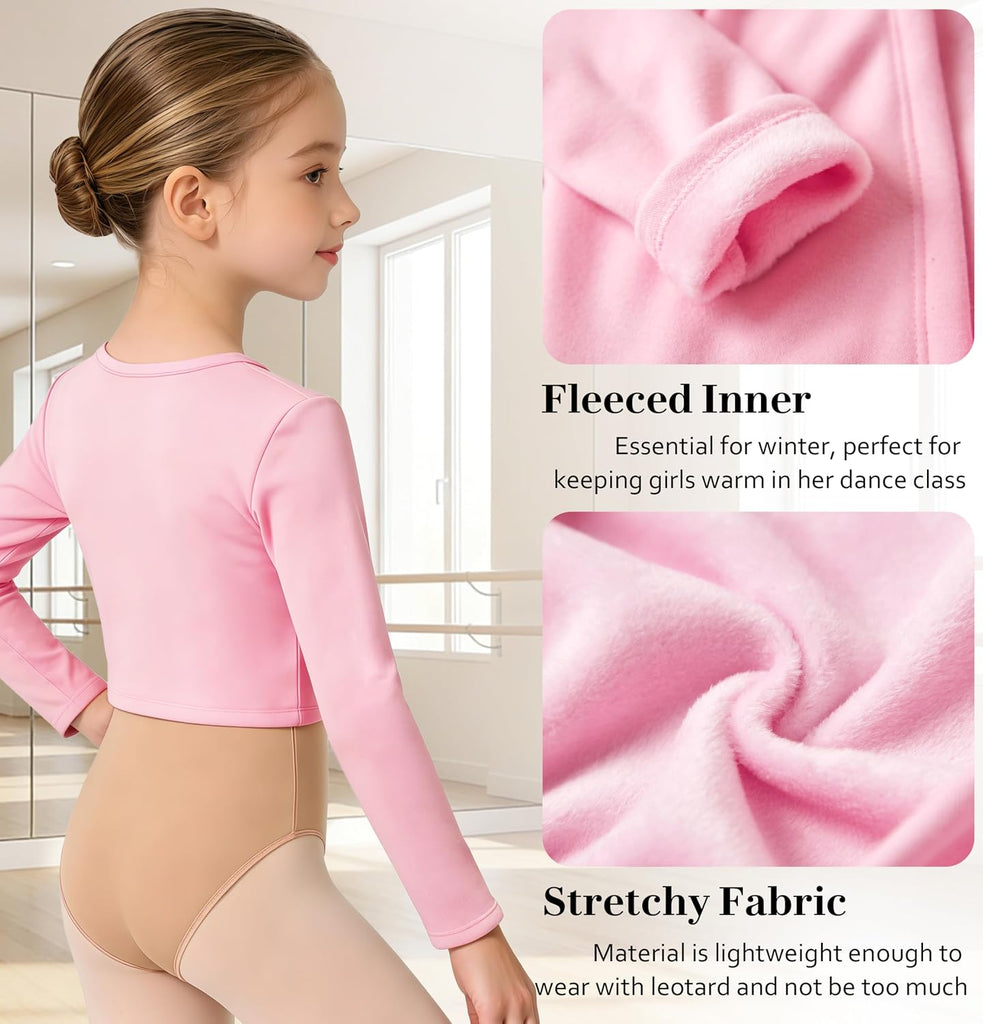 Girls Ballet Wrap Top Long Sleeve Dance Sweater Toddler