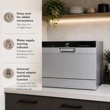 SD-2224DSB: Countertop Dishwasher with Delay Start & LED - Silver