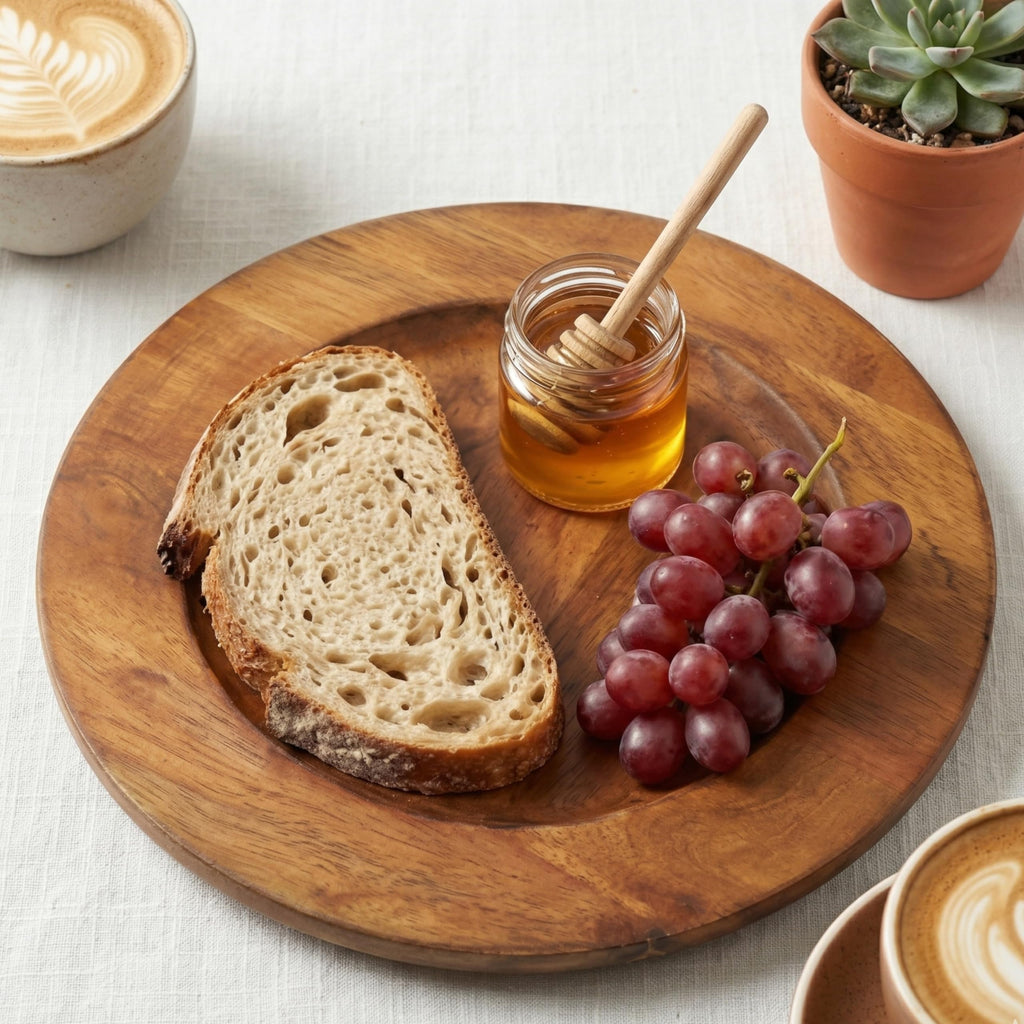 Wood Charger Plates Set of 2 13 Inch Brown Round Platters