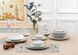 Catherine 24 Piece Porcelain Dinnerware Set, Gold