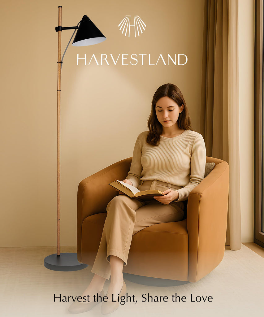 Noah 59" Wood Effect Adjustable Floor Lamp, Reading Lamp