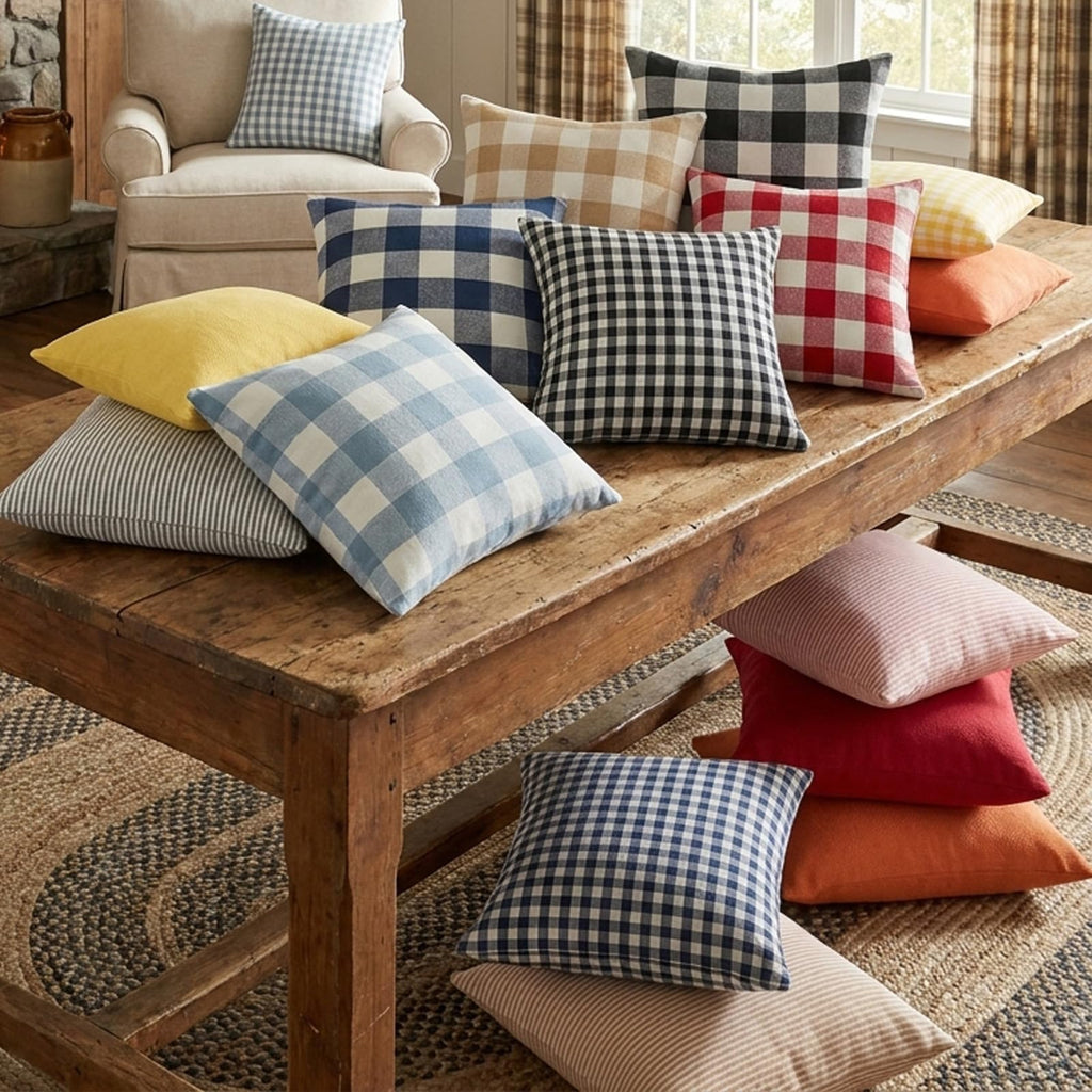 Sage Green Buffalo Check Plaid Outdoor Throw Pillow Cover 18x18 Set of 4