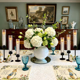 Metal & Acrylic Taper Candle Holders with Ribbed Design - Hurricane Clear Cylinder Candelabra, Dining Table