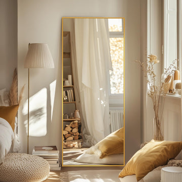 Full Length Mirror, 58"x18" Oversized Floor Mirror Freestanding, Full Body Mirror Floor Standing Mirrors with Stand