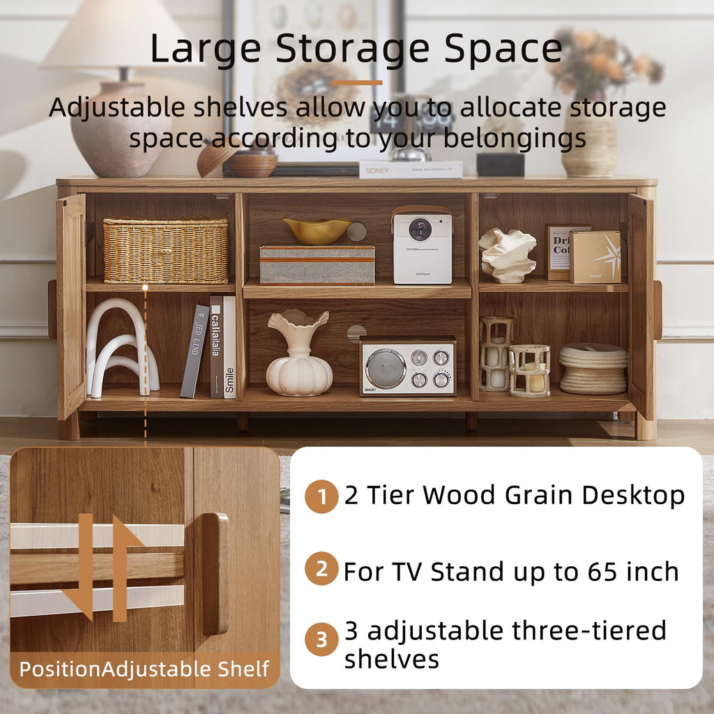Farmhouse 55" Tv Stand Up for 65 in TV, Tv Consoles