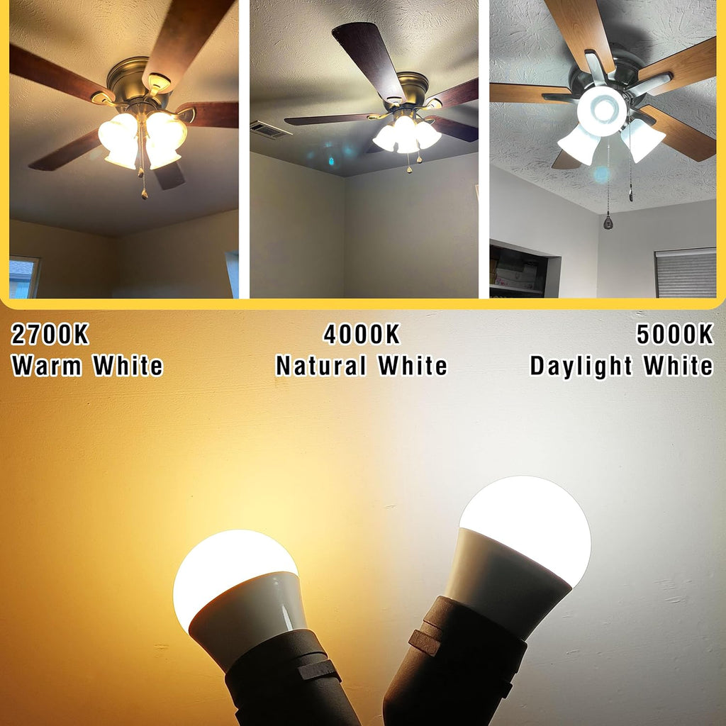 E12 A19 100W Equivalent LED Candelabra Light Bulbs 2700K Warm White, 1000LM