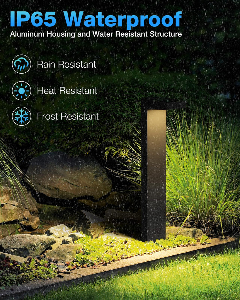 5W 3000K LED Low Voltage Landscape Pathway Lights Black, 4 Pack