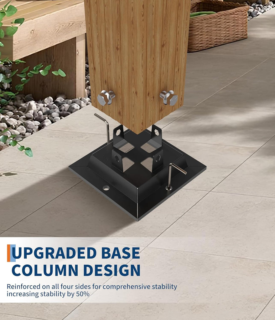 Modern Aluminum Outdoor Pergola with Retractable Canopy and Mesh Sides, Faux Wood Grain, Waterproof Gazebo for Patio