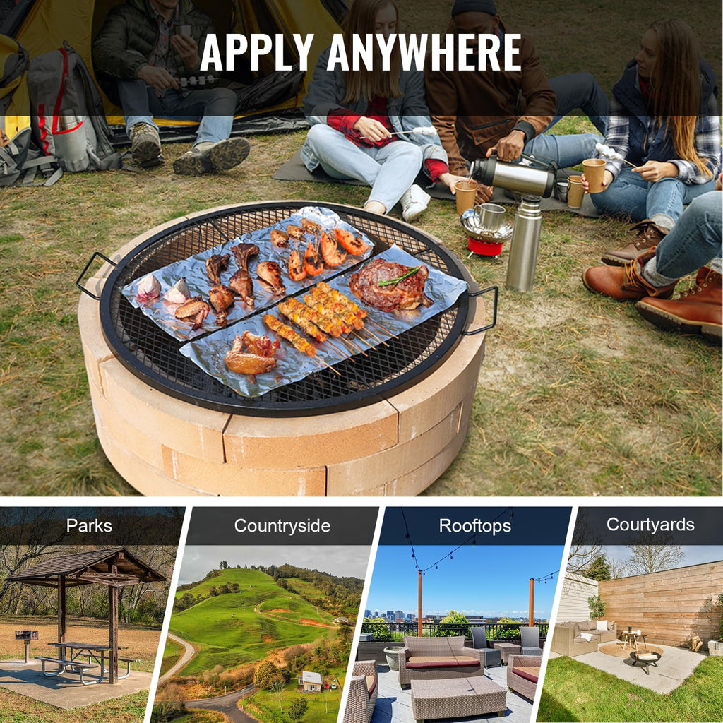 X-Marks Fire Pit Grill Grate, Portable Camping Cookware for Outside