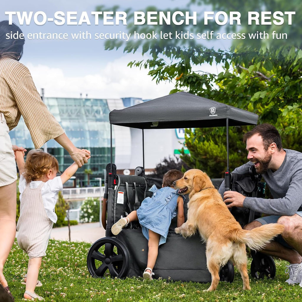 Side-Unzip Stroller Wagon for 2 Kids - in-1 Bench Mode & All-Terrain Push-Pull Wagon - Spica Cast & Special Needs