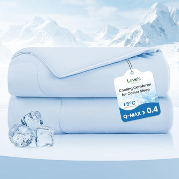 Cooling Comforter King Size, Double Sided Cooling Blankets for Hot Sleepers, Q-Max>0.4 Instant Cool-to-Touch, 2X