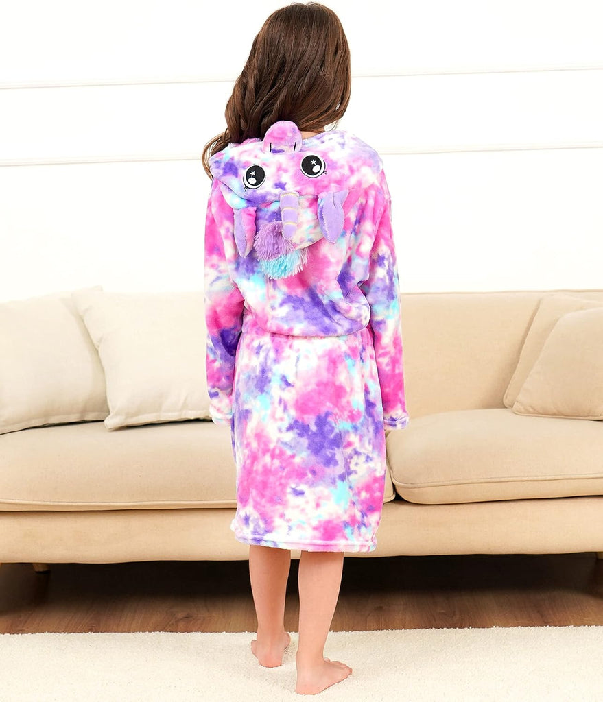 Soft Unicorn Hooded Bathrobe Sleepwear - Unicorn Gifts for Girls