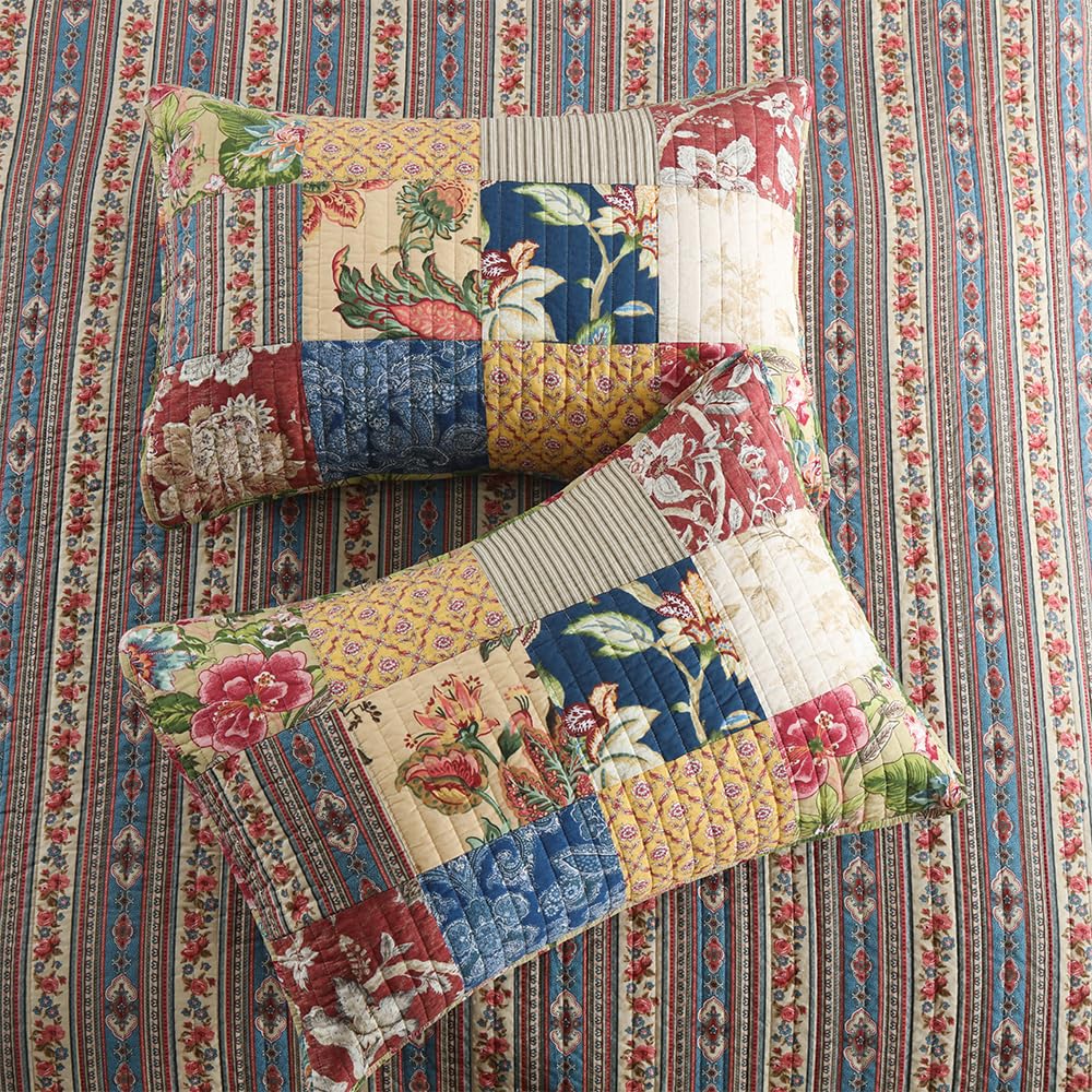 Cotton Bedspread Quilt Sets with 2 Shams, Soft Reversible Bedding Coverlet Sets Lightweight Comforters, Vintage Luxury