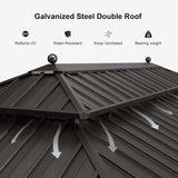 10' X 12' Hardtop Gazebo Canopy for Patio Deck Backyard Heavy Duty Outside Sunshade with Netting and Curtains Outdoor