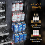 Wine and Beverage Refrigerator, 24’’ Wine Cooler- 20 Bottles&78 Cans, Built