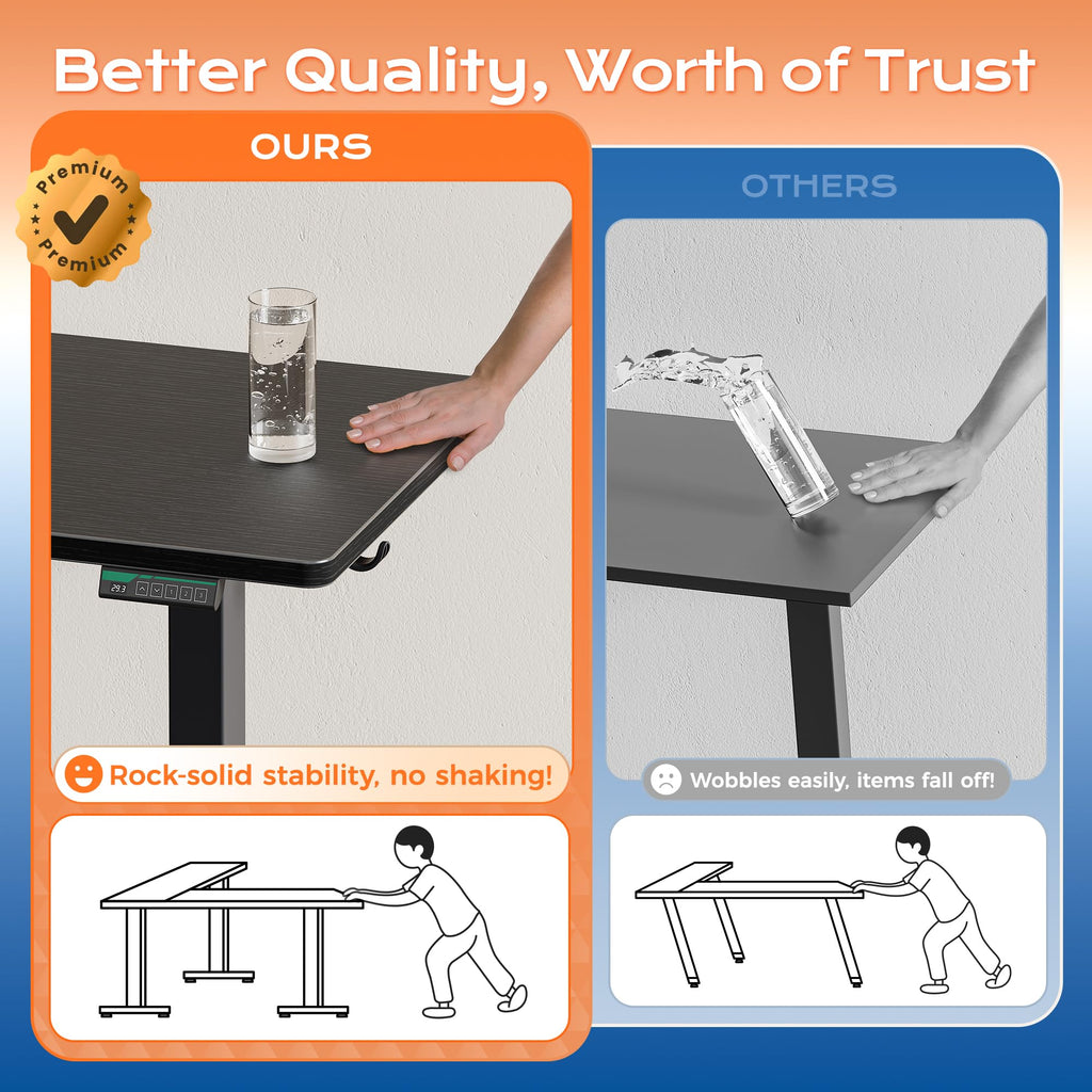 75 x 63 Inch L Shaped Standing Desk with Power Outlets