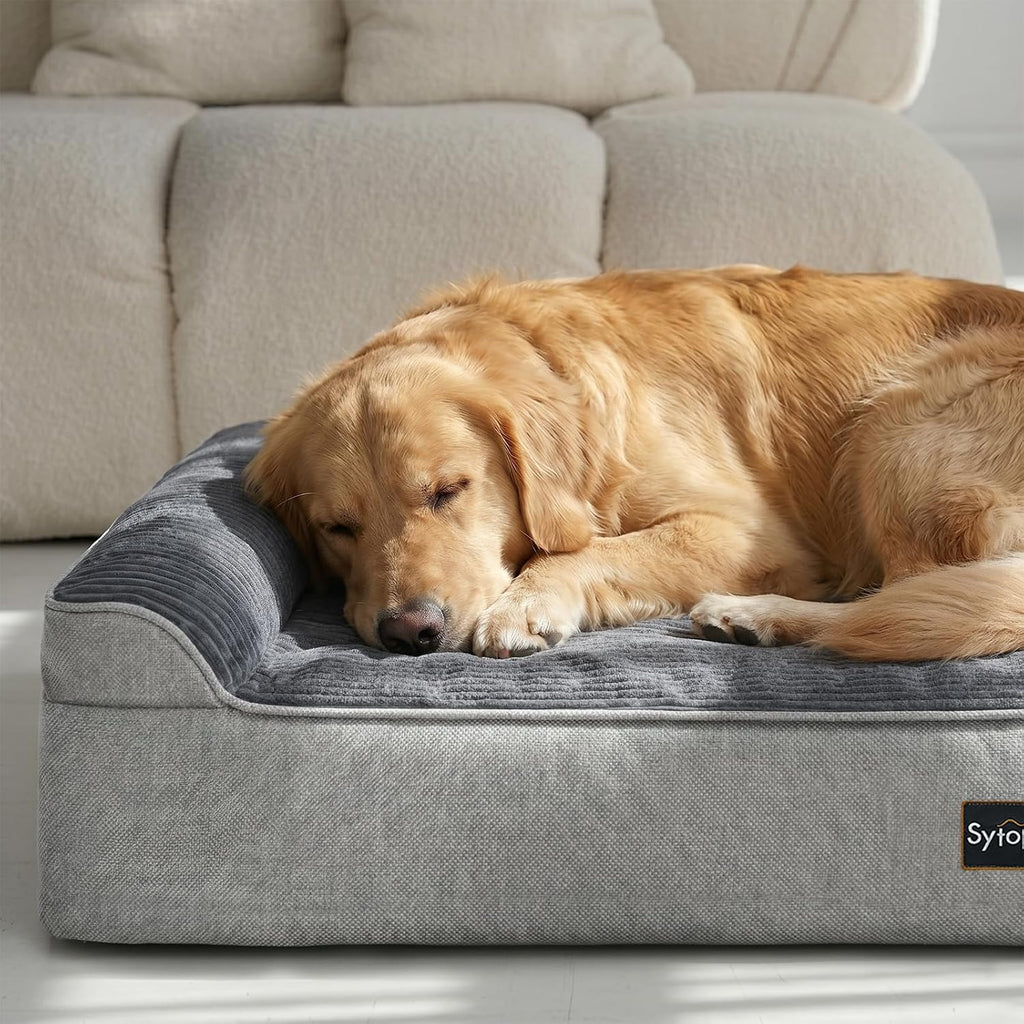 XXL Orthopedic Dog Bed for Large Senior Dogs 52 x 36 x 7 Inch, 7 Inch Thick Memory Foam, Waterproof Washable Cover