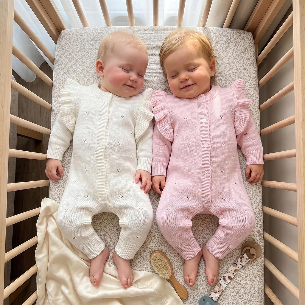 Newborn Girl Outfit Baby Sweater Knit Romper Jumpsuit