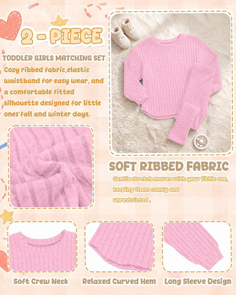 Toddler Girls' 2 Piece Ribbed Outfit Set
