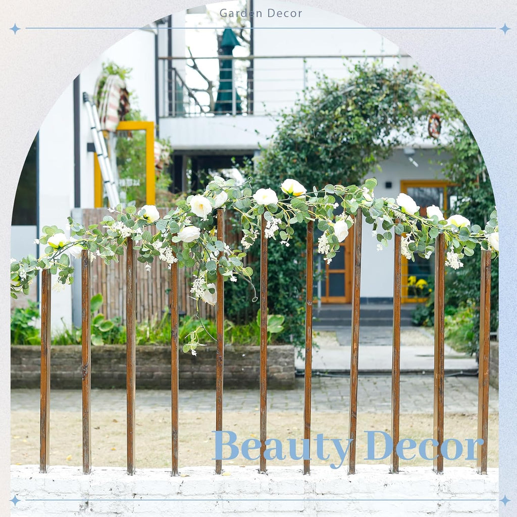 6.5FT Wedding Decor Artificial Flower Eucalyptus Garland - Set of 2