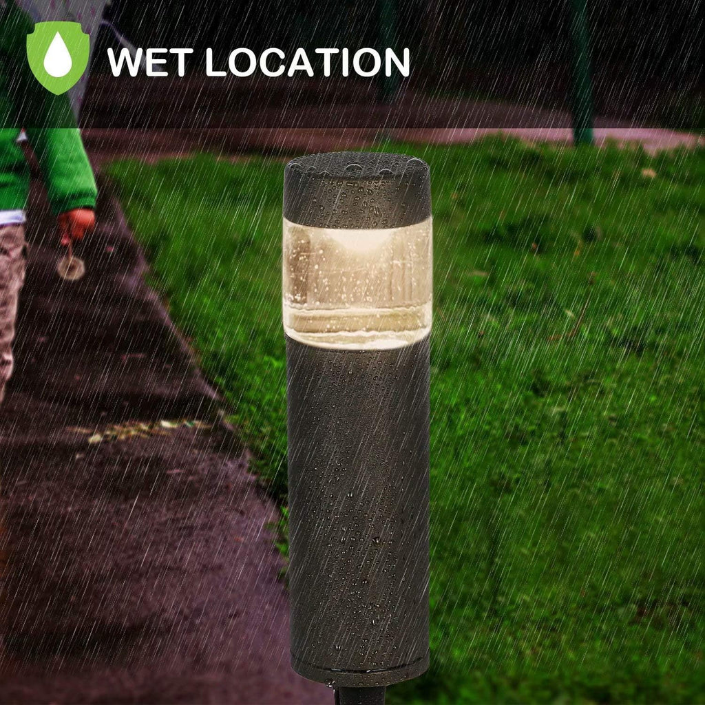 Low Voltage Landscape Lights, LED Outdoor Bollard Pathway Lights | Aluminum Construction, Waterproof Round Landscape