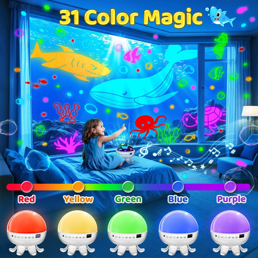 Sound Machine with 30 Soothing Sounds,Night Light Projector with Star