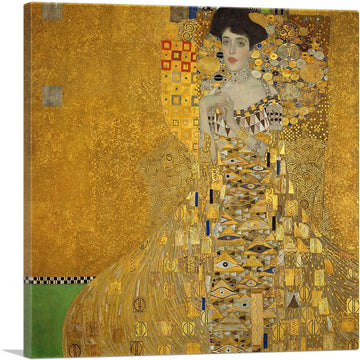 Portrait of Adele Bloch-Bauer I 1907 Canvas Art Print Stretched Framed Painting Picture Poster Giclee Wall Decor by