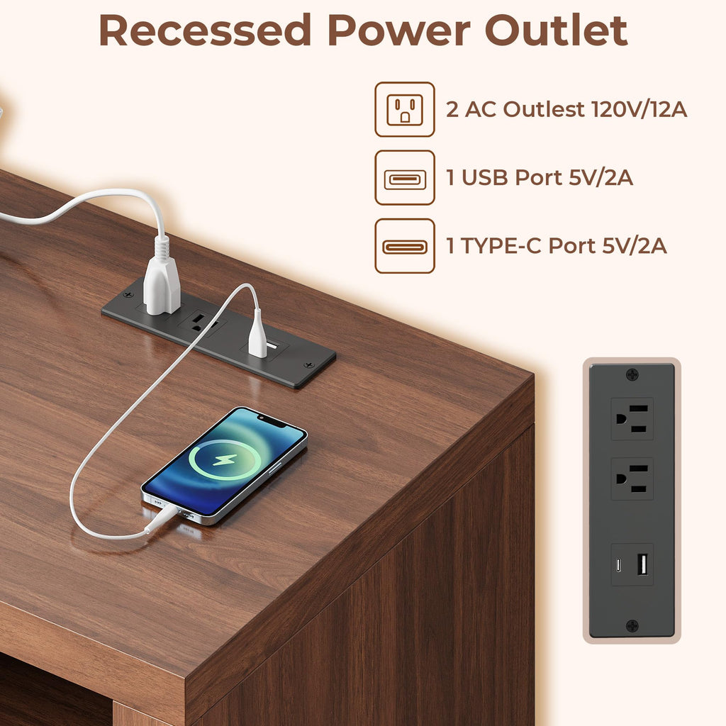 3-Tier Record Player Stand with Charging Station, Vinyl Storage