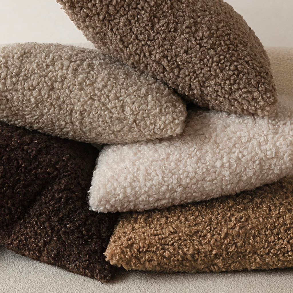 Decorative Fuzzy Faux Fur Throw Pillow Covers 26x26 Dark Bronze