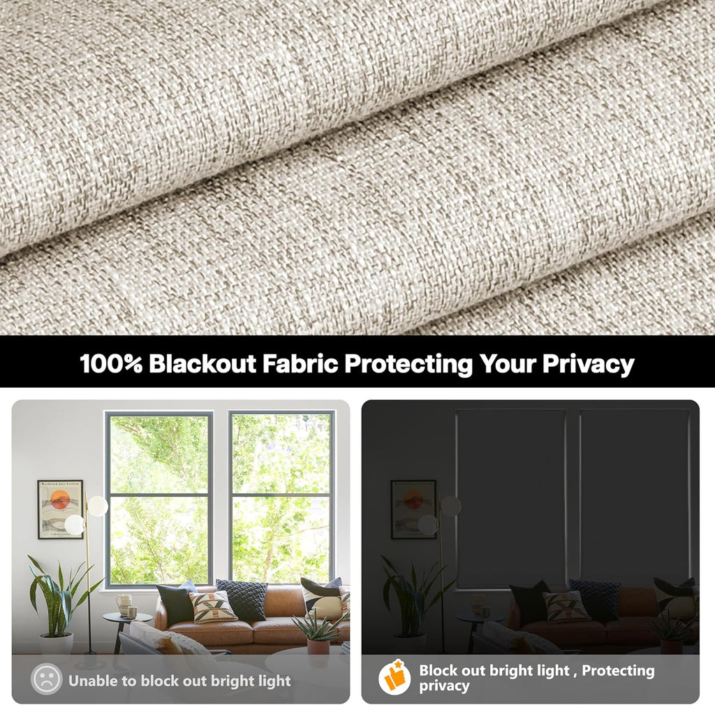 No Drill Cordless Roman Shades, 34'' W x 64'' H, Beige | Easy to Install, Light Blocking & Heat Insulating