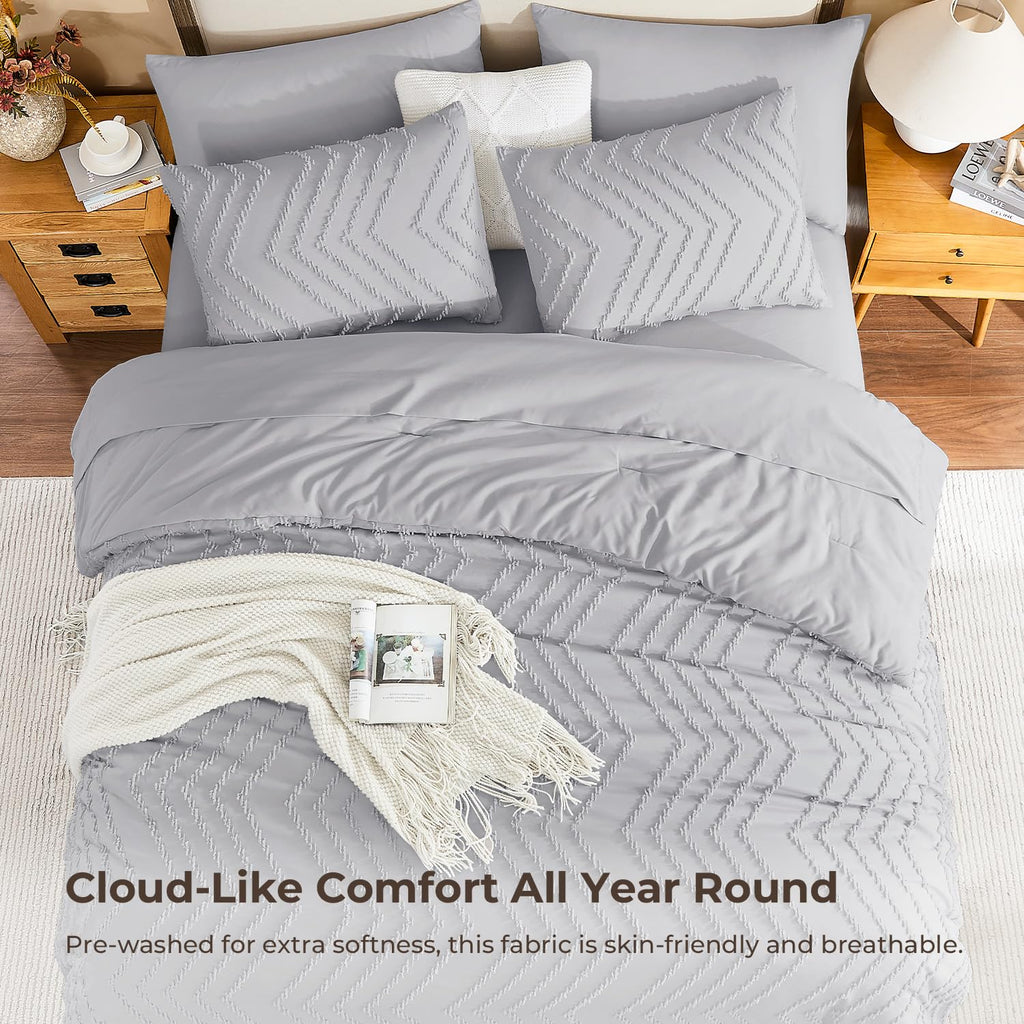 King Comforter Set with Sheets, 7 Pieces Boho Bed in a Bag