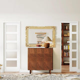 Pocket Door, 32" x 80" Concealed Sliding Closet Doors, 5 Lites Tempered Frosted Glass Pantry Doors, 