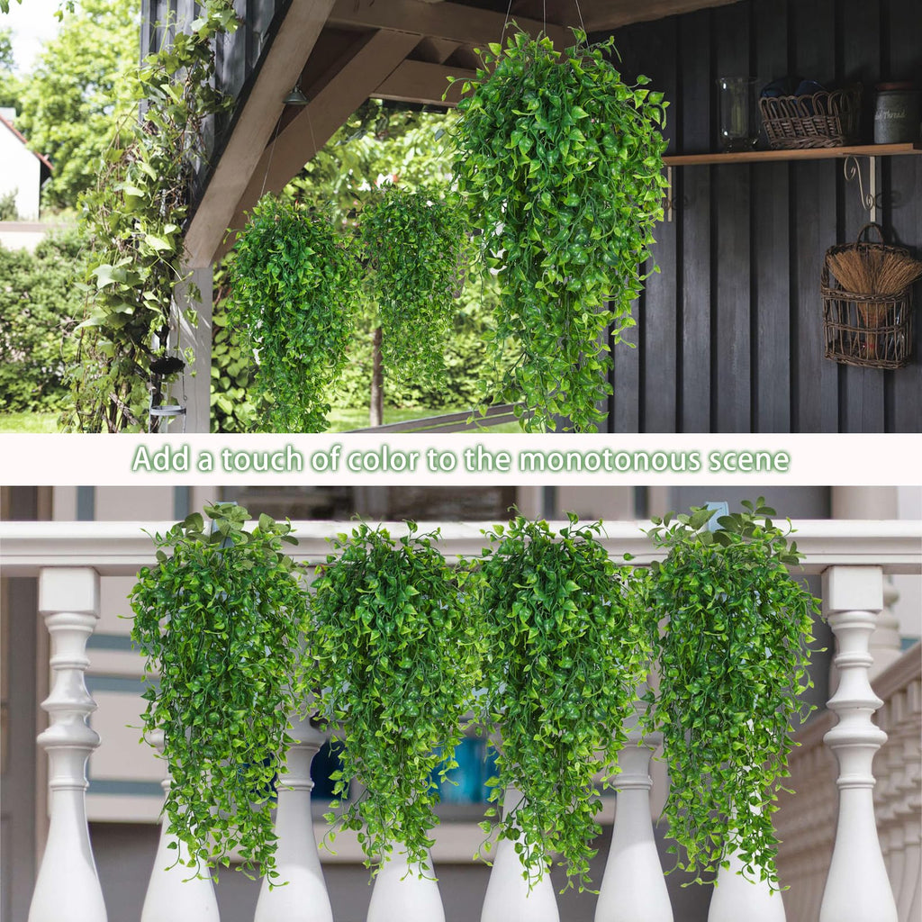 Artificial Hanging Plants 4PC 33in UV Resistant Eucalyptus Greenery