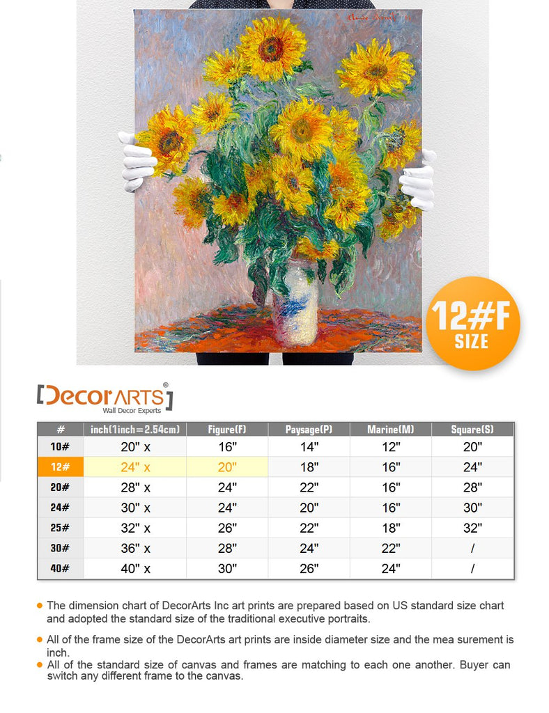 Claude Monet Canvas Wall Art, Sunflowers, 24x20''