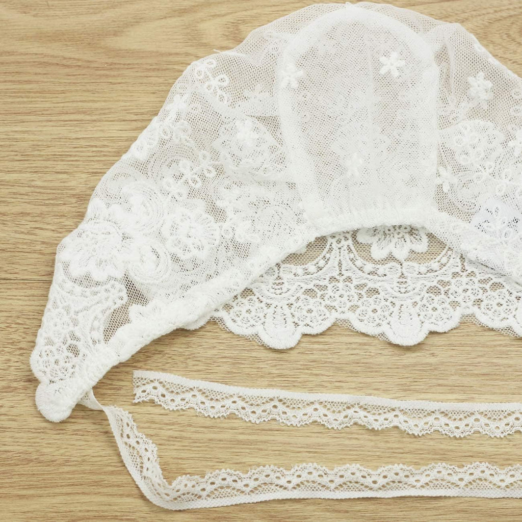 White Lace Baby Bonnet Toddler Bonnets Infant Girl Cap Summer Hat