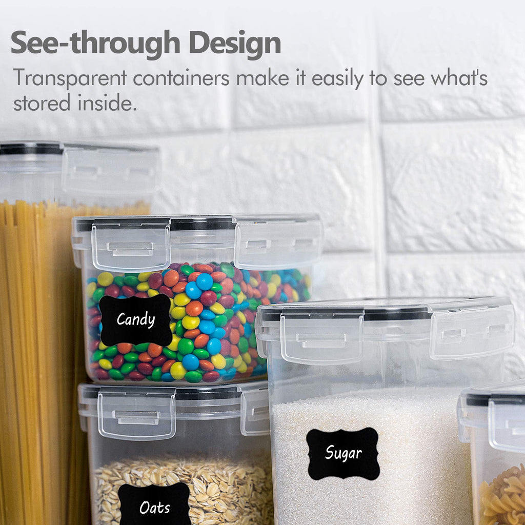 Airtight Food Storage Containers Set, 14 PCS Kitchen Storage Containers with Lids for Flour, Sugar and Cereal