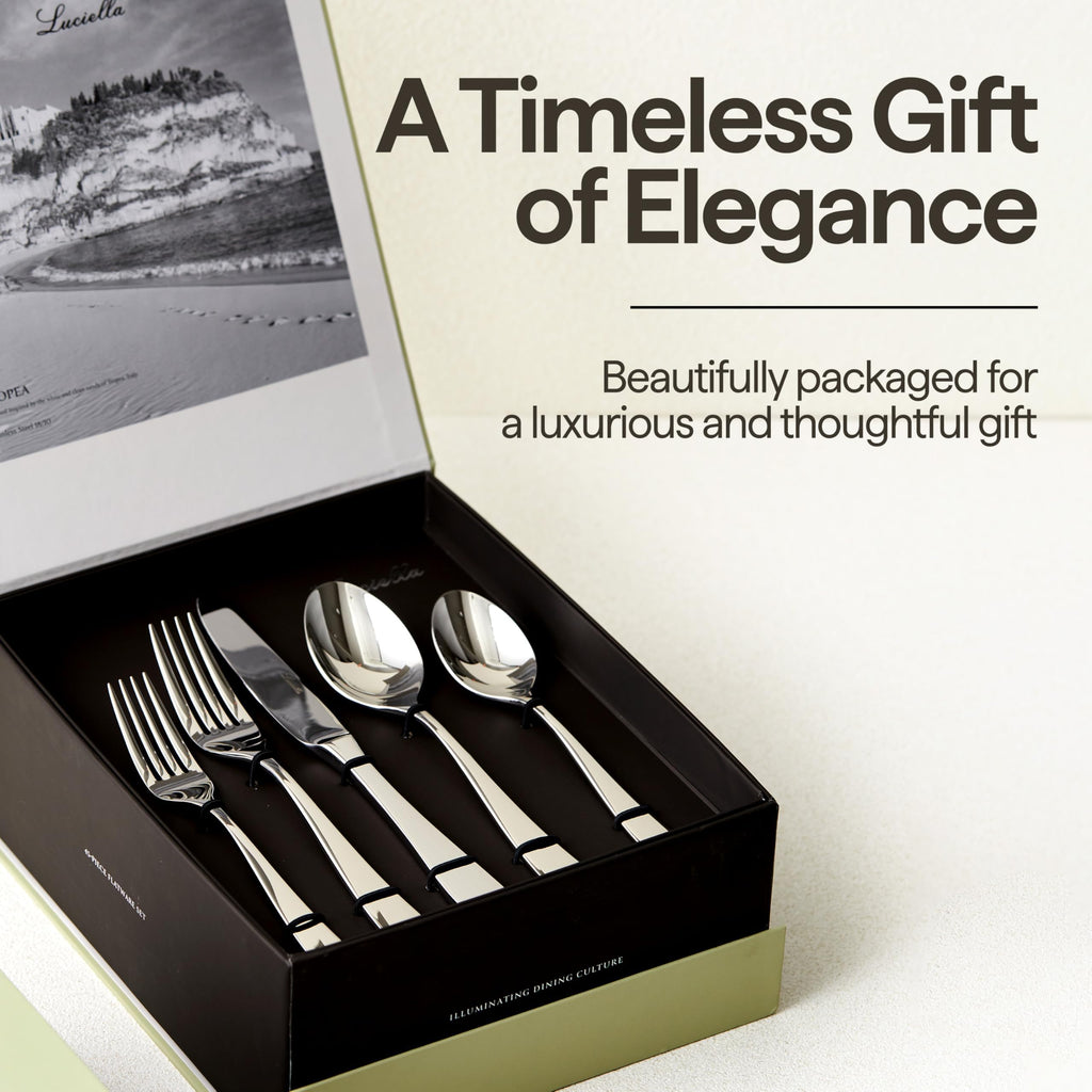 40-Piece Premium 18/10 Forged Silverware Set for 8 (Tropea)