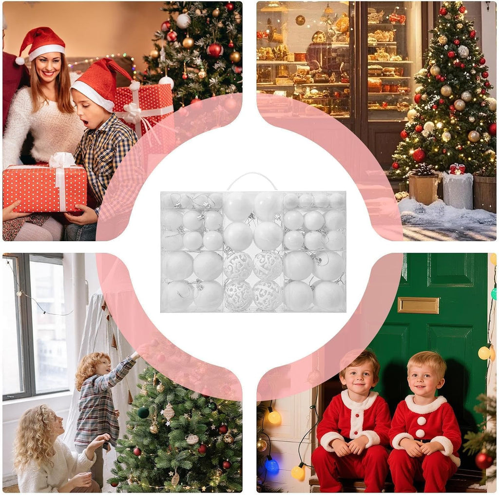 Ornaments Balls 100 piece Shatterproof Tree Ornament Bulbs Decor