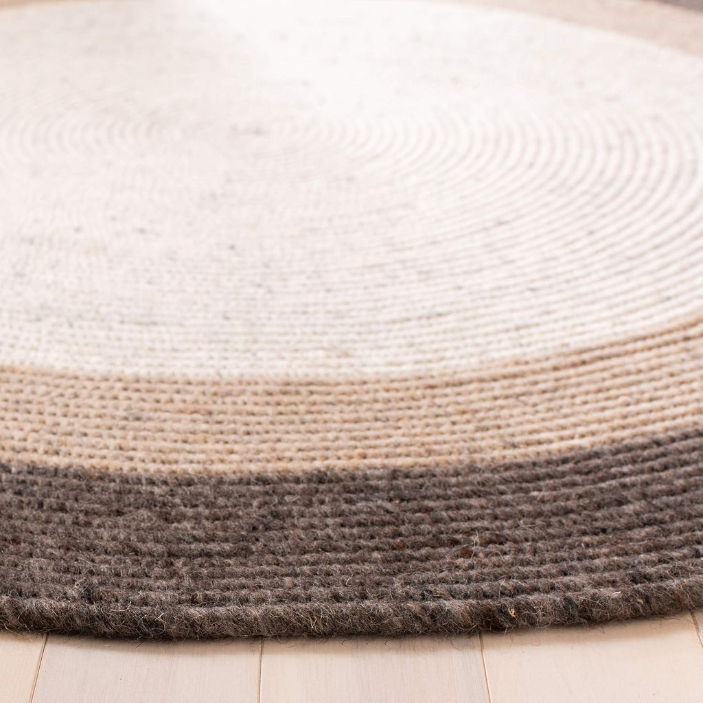 Braided Wool Oval Rug, Farmhouse Charcoal & Ivory BRD903H